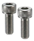 Two SNST-M3-8 NBK Hex Socket Head Cap Screws - Titanium- Made in Japan for smooth motion and stable alignment, 1-pack, shown side by side