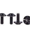 UHDFBDHF Titanium Bolt M6 Torx Head T40 Screws for Bicycle, Motorcycle, Car, 10/15/20mm, Pack of 4 (Black, M6x15mm), side and top view
