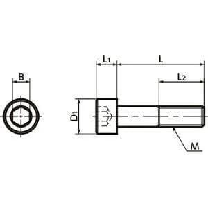Technical diagram of ✝️ SNSTG-M4-30 NBK Hex Socket Head Cap Screws - High Intensity Titanium Alloy- Made in Japan, showing dimensions.