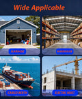 Collage of garage, warehouse, cargo berth, and construction site showing versatile use of 2 Wheel Trolley Assembly Rollers with Deep Groove Bearings.