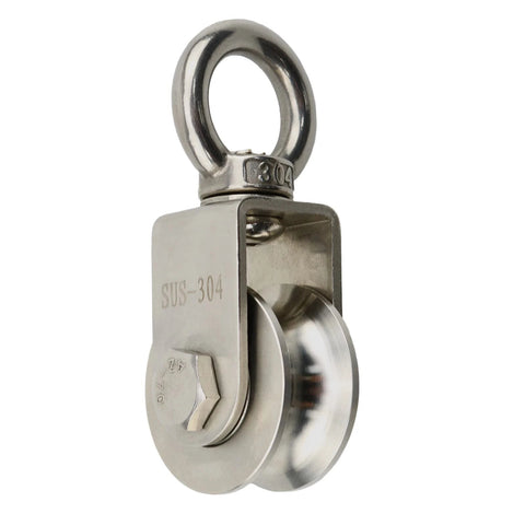 U Type Swivel Pulley 304 Stainless Steel Duplex Bearing Super-Silent Detachable 360 Degree Rotation Heavy Duty Traction Wheel