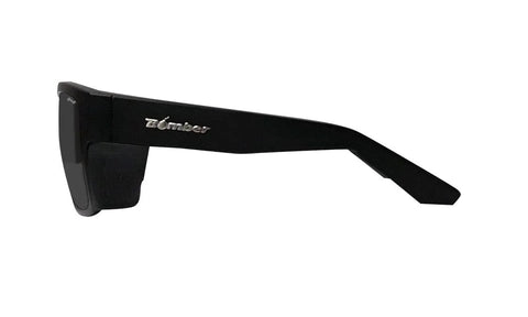 Side view of Unisex Safety Glasses With Matte Black Frame And Removable Side Shields Z87 showing sleek design and side shield