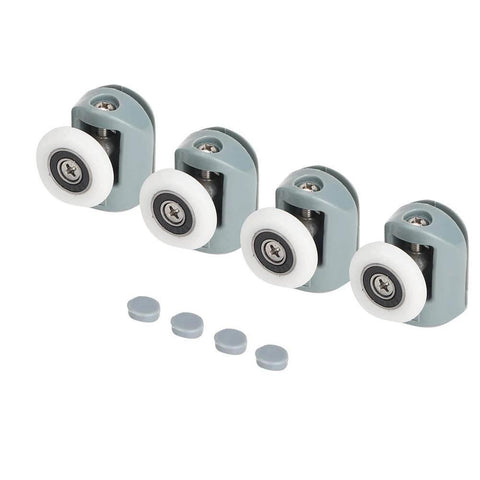 Upper Shower Door Rollers Set of 4 Single Wheel Runners for Sliding Glass Doors Designed for 5mm and 6mm Glass