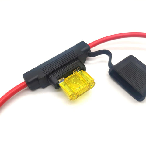 Heavy Duty Waterproof Inline Fuse Holder 8 AWG 15.8 Inch Long IP67 Dustproof Cover Two Pack Fits Maxi Fuses 20A To 100A DC