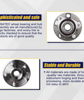 Details of 513288 Front or Rear Wheel Hub and Bearing Assembly, showing ABS features and durable build quality.