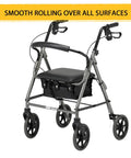 2Pcs 8 Inch Walker Wheels Replacement, black rubber wheels on a rollator, wheelchair front wheels, durable and quiet replacement accessories