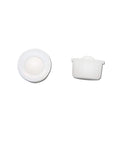 Side and top view of 6 Pcs White Nylon Universal Ball Transfer Bearings Mini Roller Ball Units for Tables Conveyors Furniture with Smooth 360 Degree Movement