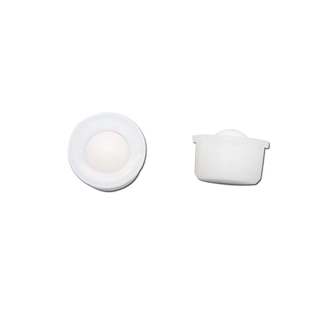 Side and top view of 6 Pcs White Nylon Universal Ball Transfer Bearings Mini Roller Ball Units for Tables Conveyors Furniture with Smooth 360 Degree Movement