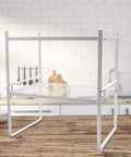 Two Pack Steel Frame Stackable Cabinet Shelf Organizer Racks For Kitchen Pantry Bathroom Bedroom And Office Space Saving