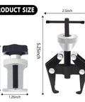 Windshield Wiper Arm Removal Tool Kit dimensions, showing Heavy Duty Wiper Arm Puller and Battery Terminal Puller sizes.