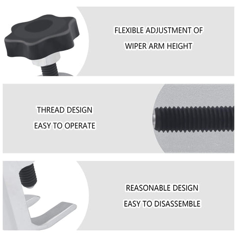 Close-up of Windshield Wiper Arm Removal Tool Kit features, showing screw mechanism and design details for flexible adjustment.