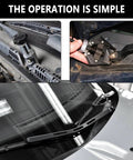 Windshield Wiper Arm Removal Tool Kit being used, close-up of tool pulling wiper arm in car maintenance, Universal Wiper Arm Puller.