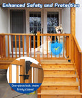 Heavy Duty Sliding Gate Kit with Latch installed on wooden deck for safety, featuring universal hardware ideal for backyards and pets.