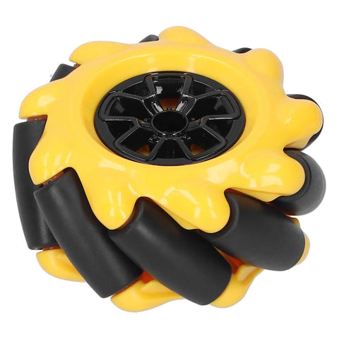 Yellow 60mm High Hideness Mecanum Wheel -Directional Wheel TT Motor Hubs/Connector for Robot Car Kit DIY STEM Toy Parts((2 Pair))